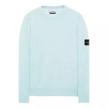 Свитер STONE ISLAND Soft Cotton Crewneck Knit 'Aqua', синий