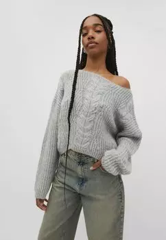 Свитер Stradivarius, серый металлик