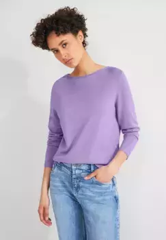 Свитер STREET ONE с круглым вырезом и вырезом-лодочкой, цвет Smell Of Lavender