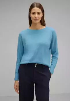 Свитер STREET ONE с круглым вырезом, с круглым вырезом, цвет Light Aquamarine Blue Mel.
