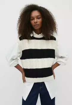 Свитер Striped Cable Stradivarius, цвет mottled beige