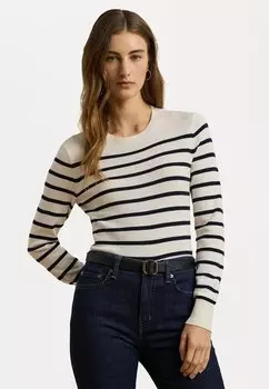 Свитер STRIPED COTTON BLEND SWEATER Lauren Ralph Lauren, слоновая кость