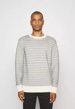 Свитер STRIPED CREW NECK KnowledgeCotton Apparel, бежевый