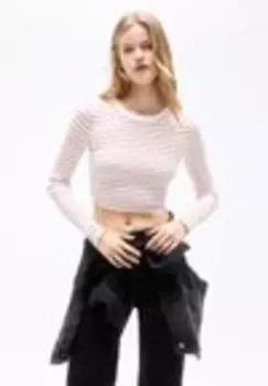 Свитер STRIPED Pull&Bear, красный