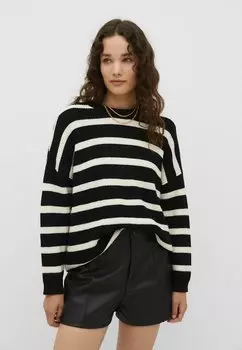 Свитер Striped Stradivarius, черный