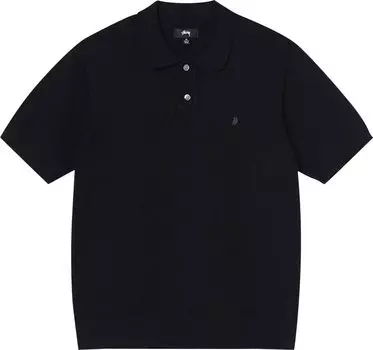 Свитер Stussy Classic Short-sleeve Polo Sweater 'Black', черный