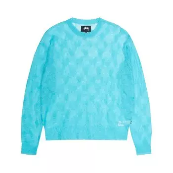 Свитер Stussy Loose Knit Cross Cable Sweater, бирюзовый
