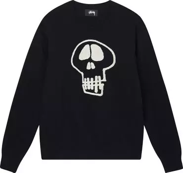 Свитер Stussy Skull Sweater 'Black', черный