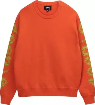 Свитер Stussy Sleeve Logo Sweater 'Orange', оранжевый