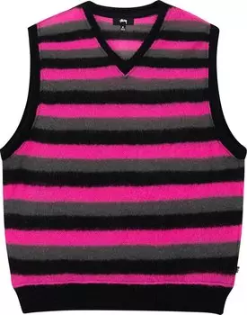 Свитер Stussy Striped Sweater Vest 'Pink', разноцветный