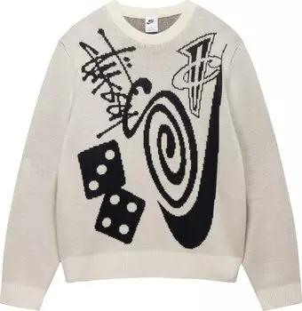 Свитер Stussy x Nike Icon Knit Sweater 'Natural', кремовый
