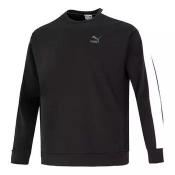 Свитер suit crew neck logo sweatshirt 'black' Puma, черный