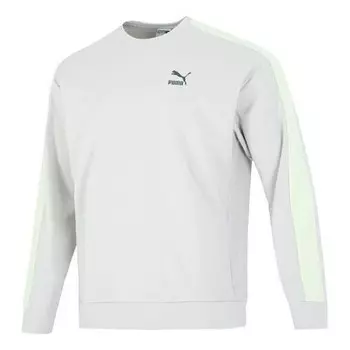 Свитер suit crewneck logo sweatshirt 'grey' Puma, серый