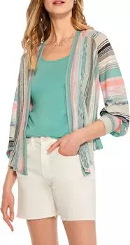 Свитер Summer Space Dye Cardigan NIC+ZOE, цвет Aqua Multi