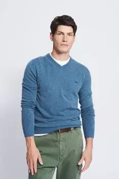 Свитер Sunningdale с V-образным вырезом Aubin, синий