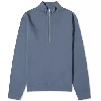 Свитер Sunspel Loopback Half Zip, цвет Slate Blue