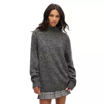Свитер Superdry 90S Pluse Size high neck, серый