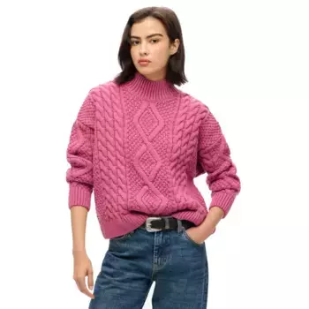 Свитер Superdry Aran Cable, розовый