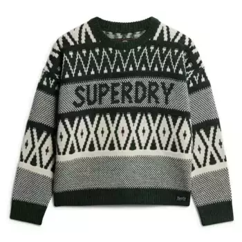 Свитер Superdry Branded Pattern, зеленый