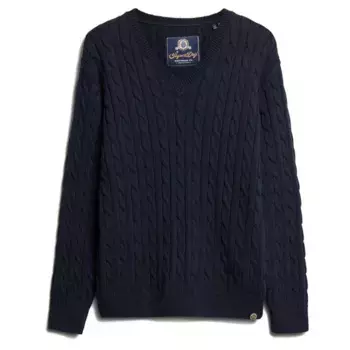 Свитер Superdry Cable v neck, синий