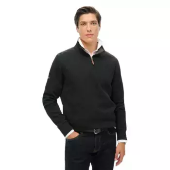 Свитер Superdry Core Pique Henley half zip, черный