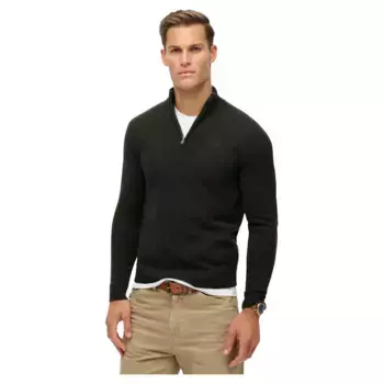 Свитер Superdry Essential Embroidered half zip, черный