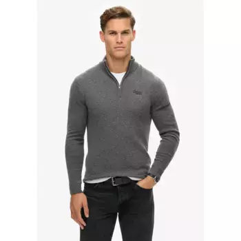 Свитер Superdry Essential Embroidered half zip, серый