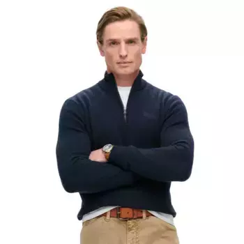 Свитер Superdry Essential Embroidered half zip, синий