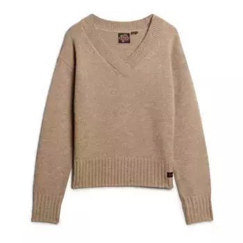 Свитер Superdry Essential v neck, коричневый