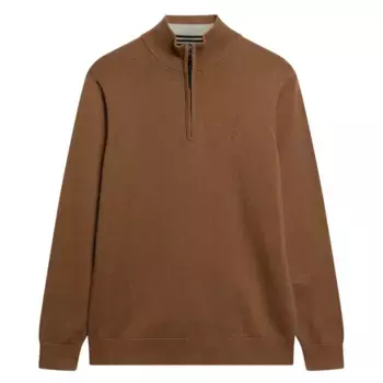 Свитер Superdry Essentials half zip, коричневый