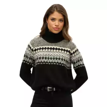Свитер Superdry Fairisle high neck, черный