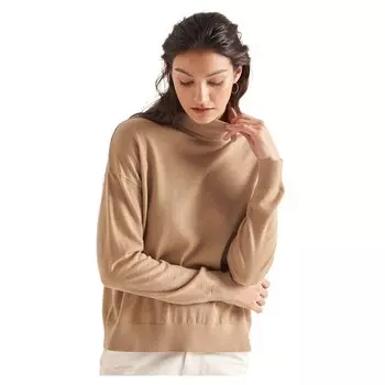 Свитер Superdry Merino Drop Shoulder Roll Neck, коричневый