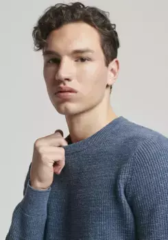Свитер Superdry с круглым вырезом "VINTAGE TEXTURED CREW KNIT", синий
