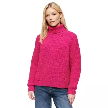 Свитер Superdry Slouchy Stitch high neck, розовый