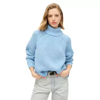 Свитер Superdry Slouchy Stitch high neck, синий
