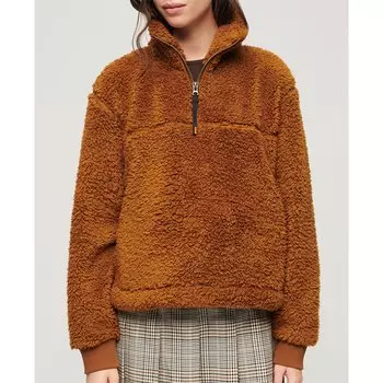 Свитер Superdry Super Soft Henley Half Zip, коричневый