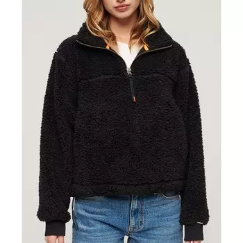 Свитер Superdry Super Soft Henley Half Zip, черный
