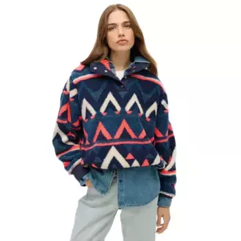 Свитер Superdry Super Soft Printed Henley, синий