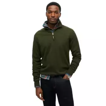 Свитер Superdry Utility Logo Henley half zip, зеленый