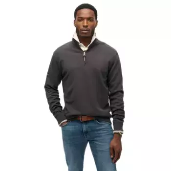 Свитер Superdry Utility Logo Henley half zip, серый