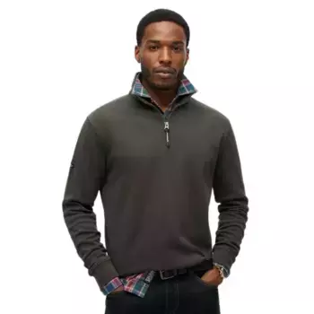 Свитер Superdry Utility Logo Henley half zip, серый