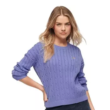 Свитер Superdry Vintage Dropped Shoulder Cable, фиолетовый