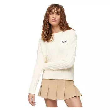Свитер Superdry Vintage Dropped Shoulder Cable, коричневый