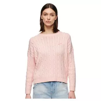 Свитер Superdry Vintage Dropped Shoulder Cable, розовый