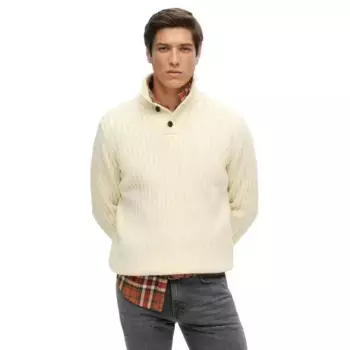Свитер Superdry Vintage Ribbed Henley, бежевый