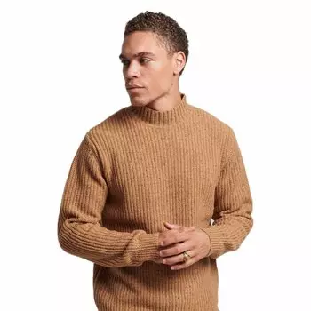 Свитер Superdry Vintage Tweed Mock Neck, коричневый