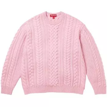 Свитер Supreme Appliqu Cable Knit Sweater Pink, розовый
