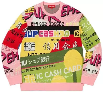 Свитер Supreme Credit Cards Sweater 'Pink', розовый