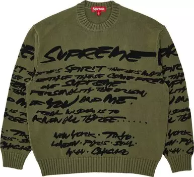 Свитер Supreme Futura 'Olive', зеленый