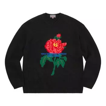 Свитер Supreme FW20 Week 4 Supreme x Yohji Yamamoto Crossover Rose Flower Pattern Unisex Black SUP-FW20-097, черный